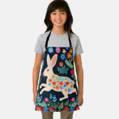 Folk Art Rabbit Kids Apron エプロン (インサイチュ)