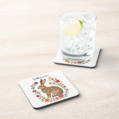 Folk Art Rabbit Monogram コースター (右側)