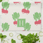 Folk Art Radish Scatter キッチンタオル (折り畳み)