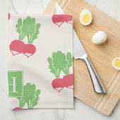 Folk Art Radish Scatter キッチンタオル (四つ折り)