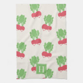 Folk Art Radish Scatter キッチンタオル (縦)