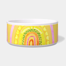 Folk Art Rainbow 'Happiness is Homemade'  ボウル