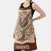 Folk Art Rooster Personalized Large Apron エプロン (インサイチュ)