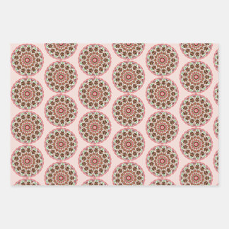 Folk art rosemaling gingerbread houses ラッピングペーパーシート