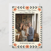 Folk Art Scandinavian Christmas Photo Holiday カード (正面)