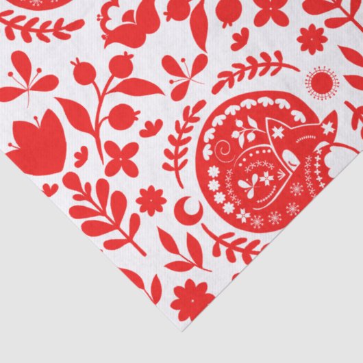 Folk Art Sleeping Fox Gift 薄葉紙 (詳細)