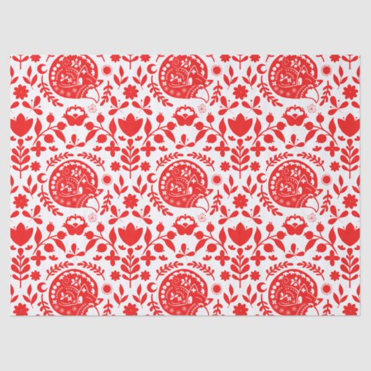 Folk Art Sleeping Fox Gift 薄葉紙 (正面)