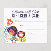 Folk Art Store Shop Gift Voucher Certificate (正面)