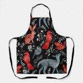 Folk-art style floral  pattern designs エプロン (正面)