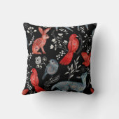 Folk-art style floral  pattern designs クッション (裏面)