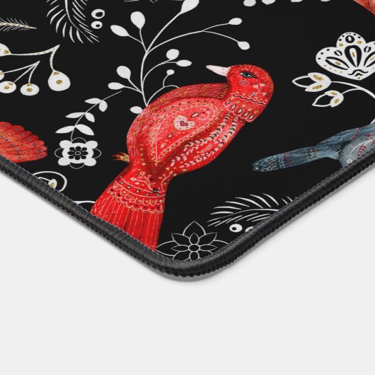 Folk-art style floral  pattern designs デスクマット (コーナー)