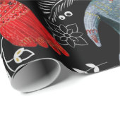 Folk-art style floral  pattern designs ラッピングペーパー (ロールコーナー)