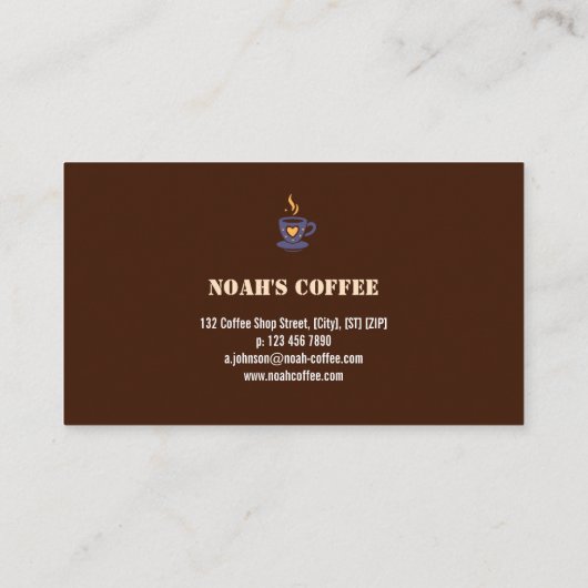 Folk coffee brand badge — cocoa with caramel 名刺 (裏面)