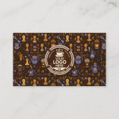 Folk coffee brand badge — cocoa with caramel 名刺 (正面)