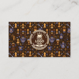 Folk coffee brand badge — cocoa with caramel 名刺