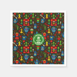 Folk coffee logo badge cafe スタンダードカクテルナプキン