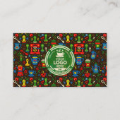 Folk coffee logo badge with green contact back 名刺 (正面)