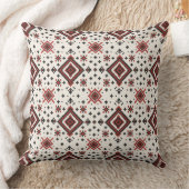 Folk Diamond Cross Stitch Seamless Pattern クッション (ブランケット)