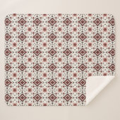 Folk Diamond Cross Stitch Seamless Pattern シェルパブランケット (正面(横))