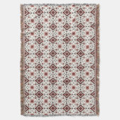 Folk Diamond Cross Stitch Seamless Pattern スローブランケット (正面縦)
