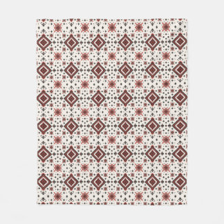 Folk Diamond Cross Stitch Seamless Pattern フリースブランケット