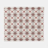 Folk Diamond Cross Stitch Seamless Pattern フリースブランケット (正面(横))