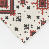 Folk Diamond Cross Stitch Seamless Pattern フリースブランケット (角)