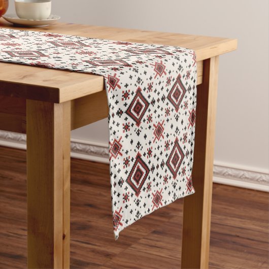 Folk Diamond Cross Stitch Seamless Pattern ミディアムテーブルランナー (インサイチュ)