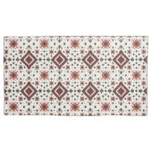 Folk Diamond Cross Stitch Seamless Pattern 枕カバー (正面左)
