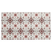 Folk Diamond Cross Stitch Seamless Pattern 枕カバー (正面右)