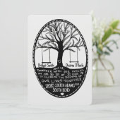 Folk Embroidery Style Drawn Wedding Invitation 招待状 (スタンド正面)