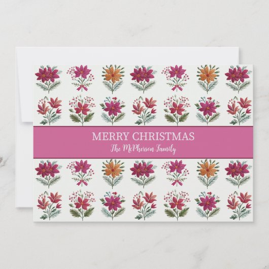 Folk Floral Christmas  シーズンカード (正面)