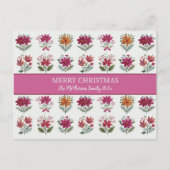 Folk Floral Christmas  シーズンポストカード (正面)