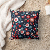 Folk floral cultural flower artwork クッション (ブランケット)