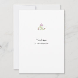 Folk Floral Wedding Thank You Minimal Design サンキューカード