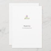 Folk Floral Wedding Thank You Minimal Design サンキューカード (正面/裏面)