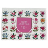Folk Florals Christmas ラージペーパーバッグ (裏面)