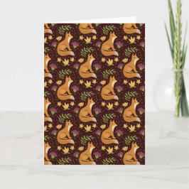 Folk Foxes Greeting Card カード