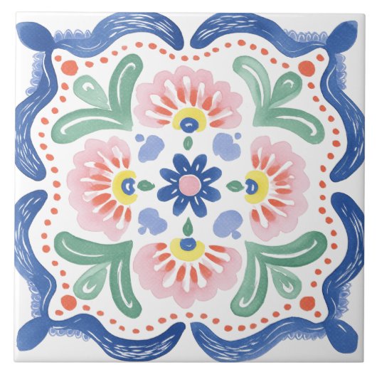 Folk Garden Watercolor タイル (正面)