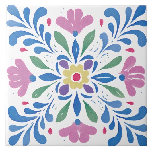 Folk Garden Watercolor タイル (正面)