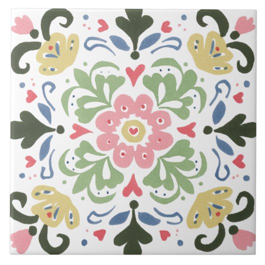 Folk Garden Watercolor タイル (正面)