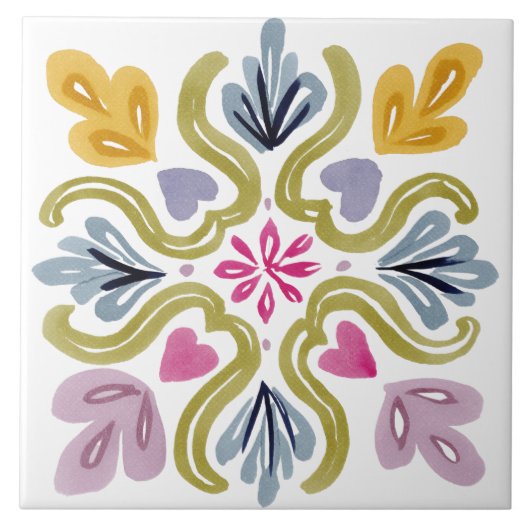 Folk Garden Watercolor タイル (正面)