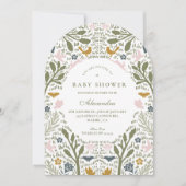 Folk Garden Woodland Baby Shower 招待状 (正面)