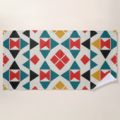 Folk Geometry ビーチタオル (正面)