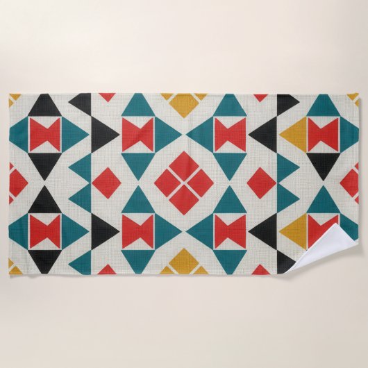 Folk Geometry ビーチタオル (正面)