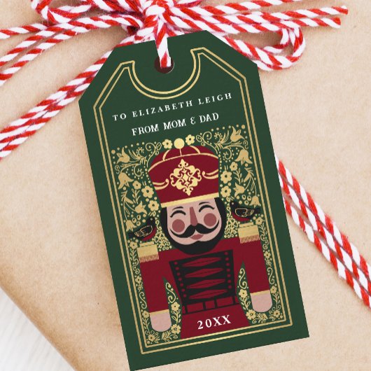 Folk Nutcracker Christmas Personalized Ornament ギフトタグ