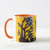 Folk owl on tree stump マグカップ (左)