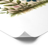 Folk Patchwork Rooster with Floral Accents ポスター (角)