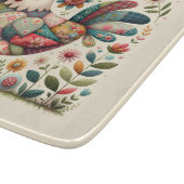 Folk Patchwork Rooster with Floral Accents Cutting カッティングボード (角)