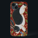 Folk Rabbit iPhone 13ケース<br><div class="desc">Get this modern piece of artwork today with a brown and red background. This piece of art contains a black and white rabbit which appears to be running. The details in this image are very sharp and vivid. It's a contemporary art piece that will be perfect for any type of...</div>